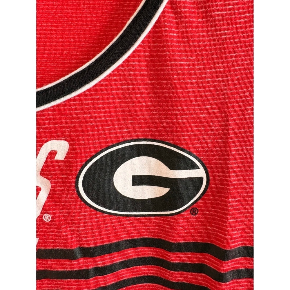 Creative Apparel Georgia Bulldogs NCAA Red Scoop Neck T-Shirt Womens Large - Picture 6 of 6